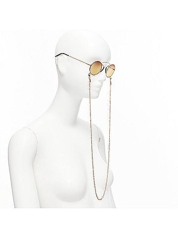 Gucci Gucci Lens Geometric Rounded Sunnies With Chain (view 1)