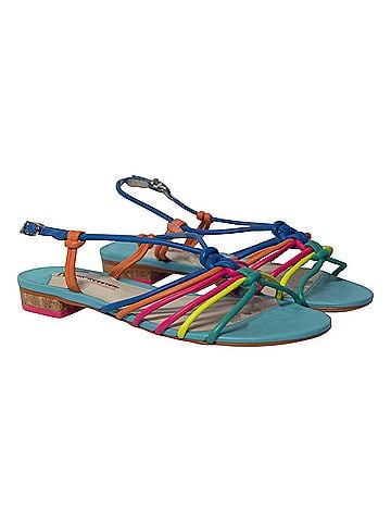 Sophia Webster Sophia Webster Rainbow Strappy Sandals in Multicolor Leather (view 1)