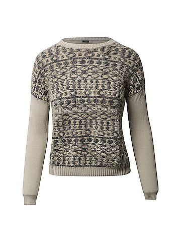 maxmara Max Mara Weekend Printed Crewneck Sweater in Beige Acrylic (view 1)