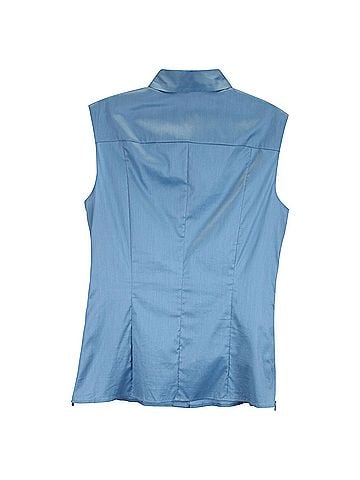 HUGO BOSS Boss Sleeveless Top in Blue Cotton (view 2)