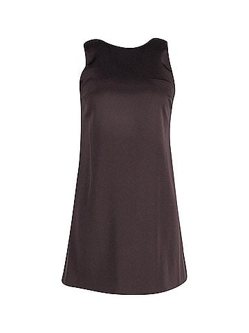 Alice + Olivia Alice + Olivia Cowl Back Sleeveless Shift Dress in Black Triacetate (view 1)