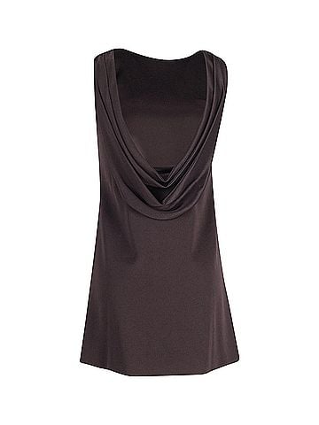 Alice + Olivia Alice + Olivia Cowl Back Sleeveless Shift Dress in Black Triacetate (view 2)