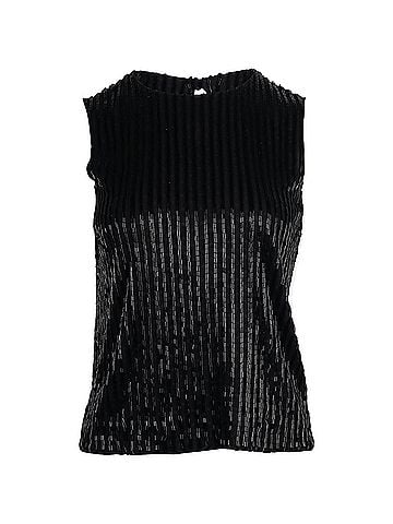 Diane von Furstenberg Diane Von Furstenberg Beaded Sleeveless Top in Black Cotton (view 1)