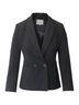 Maje 100% Synthetic Black Maje Valmy Double-Breasted Crepe Blazer in Black Polyester Size 6 - photo 1