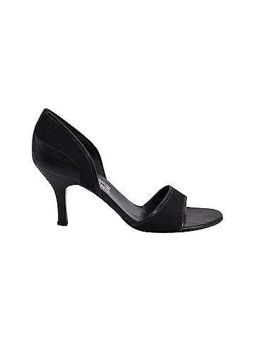 Salvatore Ferragamo  Salvatore Ferragamo Open Toe Mid Heel Pumps in Black Leather  (view 1)