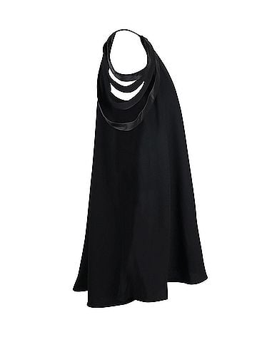 Halston Halston Off Shoulder Mini Dress in Black Polyester (view 2)