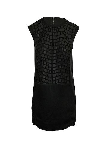 Helmut Lang Helmut Lang Embossed Mini Dress in Black Polyester  (view 1)