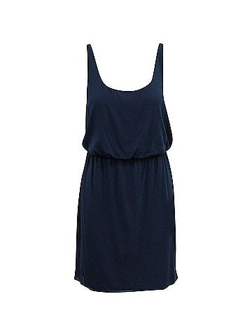 Alice + Olivia Alice + Olivia Gathered Waist Sleeveless Mini Dress in Blue Silk (view 1)
