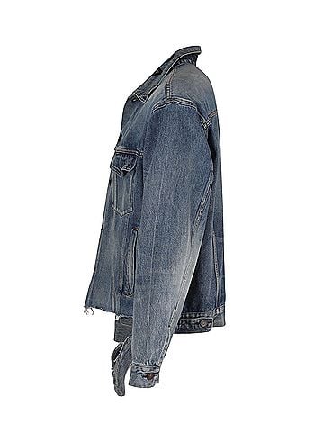 Balenciaga Balenciaga Raw Cut Hem Denim Jacket in Blue Cotton (view 2)