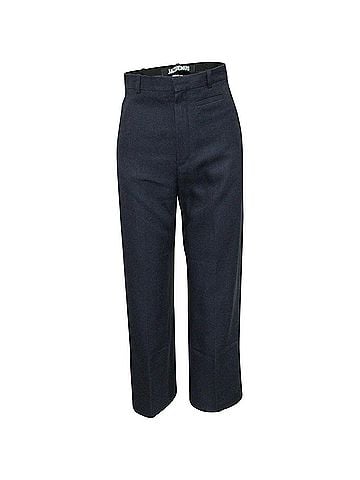 Jacquemus Jacquemus High-Waist Straight-Leg Pants in Navy Linen (view 1)