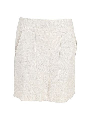 Giorgio Armani Emporio Armani Suit Mini Skirt in Cream Linen (view 1)
