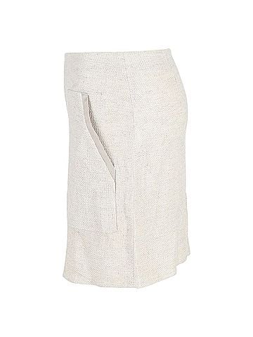 Giorgio Armani Emporio Armani Suit Mini Skirt in Cream Linen (view 2)