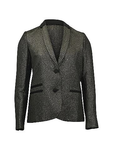 Zadig & Voltaire Zadig & Voltaire Vedax Dore Structured Metallic Blazer in Black Acrylic (view 1)