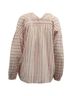 Vince. 100% Cotton Red Vince Drop Shoulder Long Sleeve Striped Blouse in Red/White Cotton Size L - photo 3