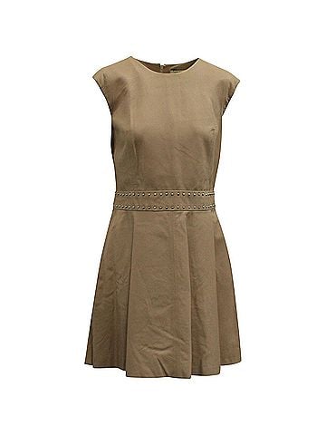 Yves Salomon Yves Solomon Fit and Flare Dress in Pink Leather (view 1)