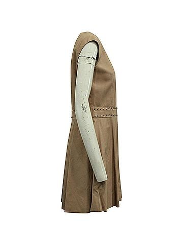 Yves Salomon Yves Solomon Fit and Flare Dress in Pink Leather (view 2)