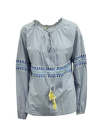 Lemlem LemLem Mwali Poet Top in Multicolor Cotton  (view 1)