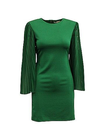 Alice + Olivia Alice + Olivia Butterfly Sleeve Dress in Green Viscose (view 1)
