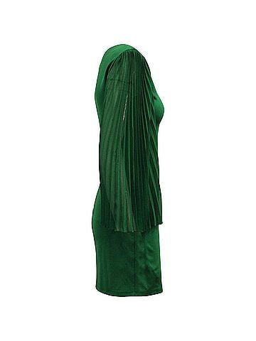 Alice + Olivia Alice + Olivia Butterfly Sleeve Dress in Green Viscose (view 2)
