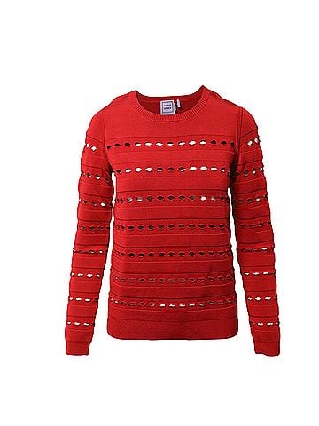 Herve Leger Herve Leger Stretch-Knit Bandage Pullover in Red Rayon  (view 1)