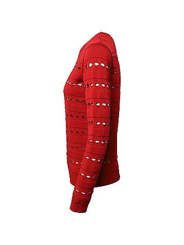 Herve Leger Herve Leger Stretch-Knit Bandage Pullover in Red Rayon  (view 2)