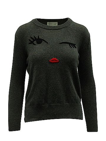 Kate Spade New York Kate Spade x Boome Street Winking Face Sweater in Grey Polyamide (view 1)