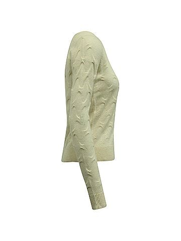 Theory Theory Tucked Crewneck Sweater in Cream Cashmere (view 2)