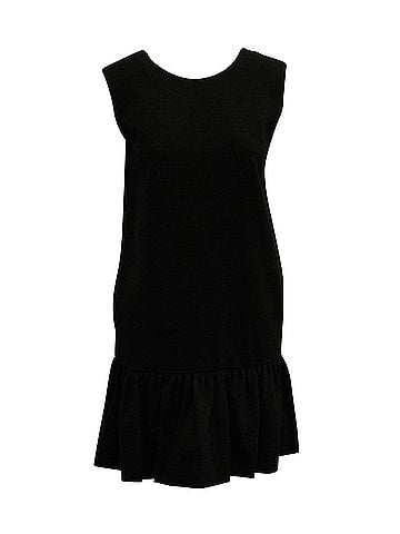MSGM MSGM Ruffled Hem Mini Dress in Black Viscose (view 1)