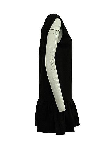 MSGM MSGM Ruffled Hem Mini Dress in Black Viscose (view 2)