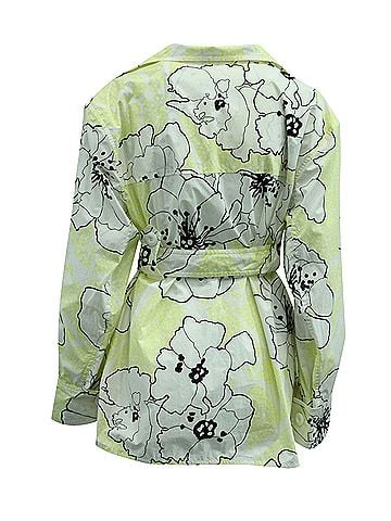 MARNI Marni Floral Belted Dress in Yellow Cotton (view 2)
