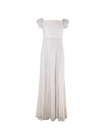 Alice + Olivia Alice + Olivia Aurelia Embellished Gown in White Nylon (view 1)