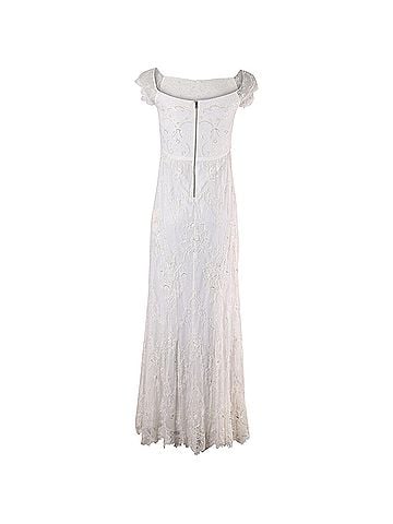 Alice + Olivia Alice + Olivia Aurelia Embellished Gown in White Nylon (view 2)