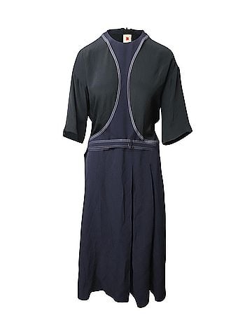 MARNI Marni Contrast Stitch Paneled Dress in Multicolor Viscose (view 1)