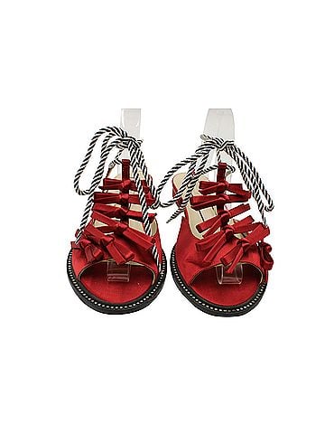 Truly Madly Deeply N21 Ankle Tie Sandals in Red Satin  (view 2)