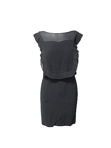 Sandro Sandro Paris Pleated Bib Sheath Dress in Black Viscose (view 1)