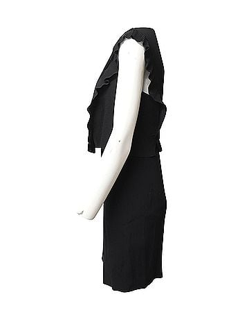 Sandro Sandro Paris Pleated Bib Sheath Dress in Black Viscose (view 2)