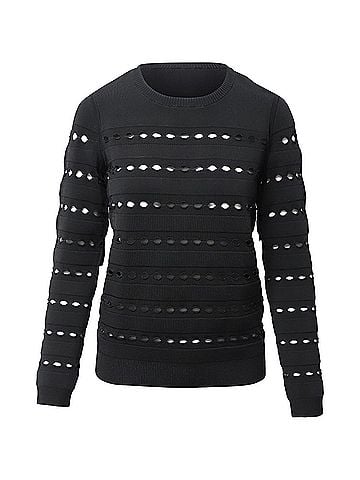 Herve Leger Herve Leger Stretch-Knit Bandage Pullover in Black Rayon (view 1)