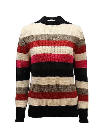 IRO Iro Solal Ribbed Striped Small Sweater in Multicolor Acrylic (view 1)