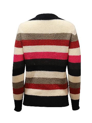 IRO Iro Solal Ribbed Striped Small Sweater in Multicolor Acrylic (view 2)