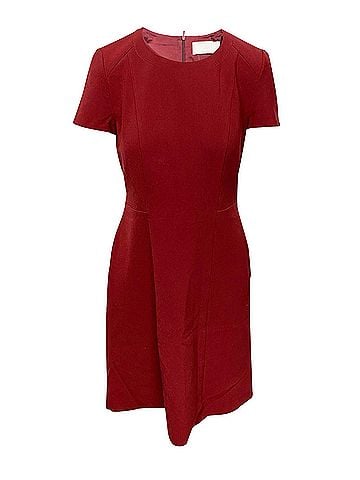 HUGO BOSS Boss Sheath Dress in Burgundy Wool (view 1)