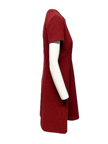 HUGO BOSS Boss Sheath Dress in Burgundy Wool (view 2)
