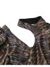 Ganni 100% Synthetic Multi Color Ganni Tiger Print Puff Sleeve Lurex Knit Top in Multicolor Polyester  Size 4 - photo 4