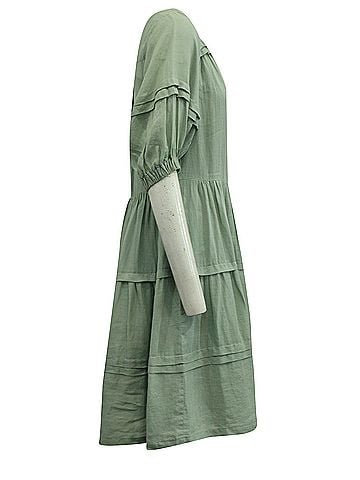 Sea New York Sea New York V-Neck Maxi Dress in Mint Green Cotton  (view 2)