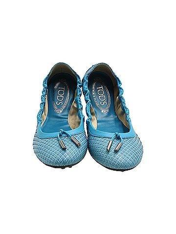 Tod's Tod's Ballerina Dee Laccetto Flats in Light Blue Leather (view 2)