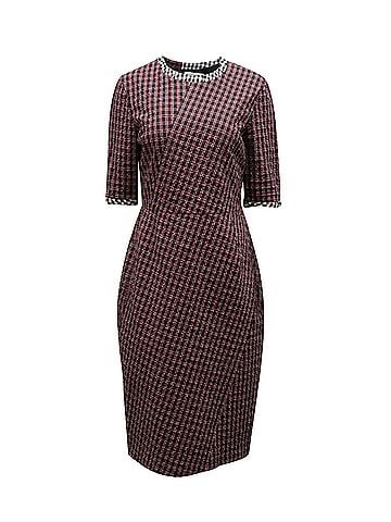 Altuzarra Altuzarra Gingham Crew Neck Dress in Multicolor Cotton (view 1)
