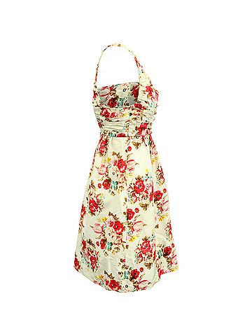 Alice + Olivia Alice + Olivia Open Back Floral Mini Dress in White Silk (view 2)