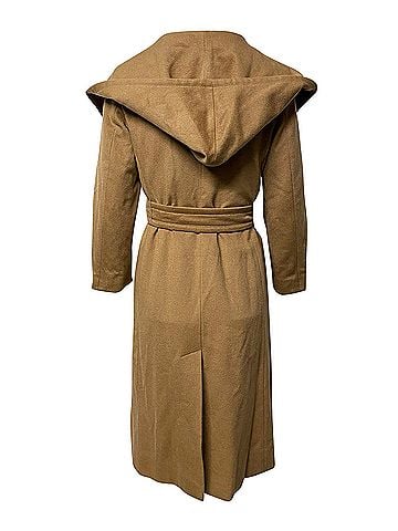 Max Mara Max Mara Hooded Coat in Brown Cashmere (view 2)