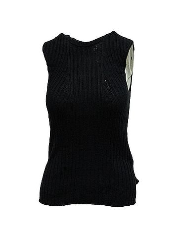 Theory Theory Sleeveless Knit Top in Navy Blue Linen (view 1)