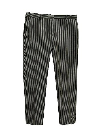 Theory Theory Striped Trousers in Black and White Cotton  (view 1)