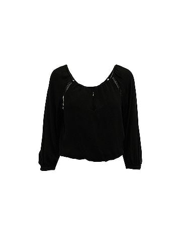 Alice + Olivia Alice + Olivia Blouse with Lace Detail in Black Silk (view 1)